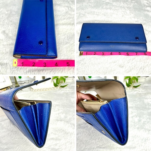 Celine Blue Leather Long Wallet - Picture 15 of 16